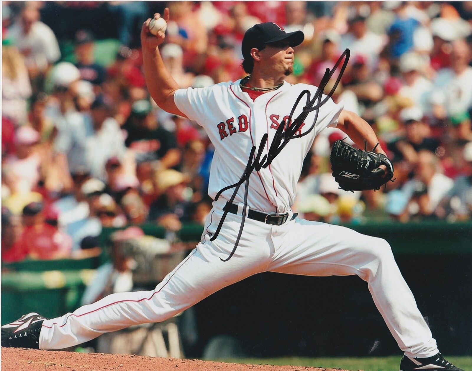 JOSH BECKETT BOSTON RED SOX ACTION SIGNED 8x10