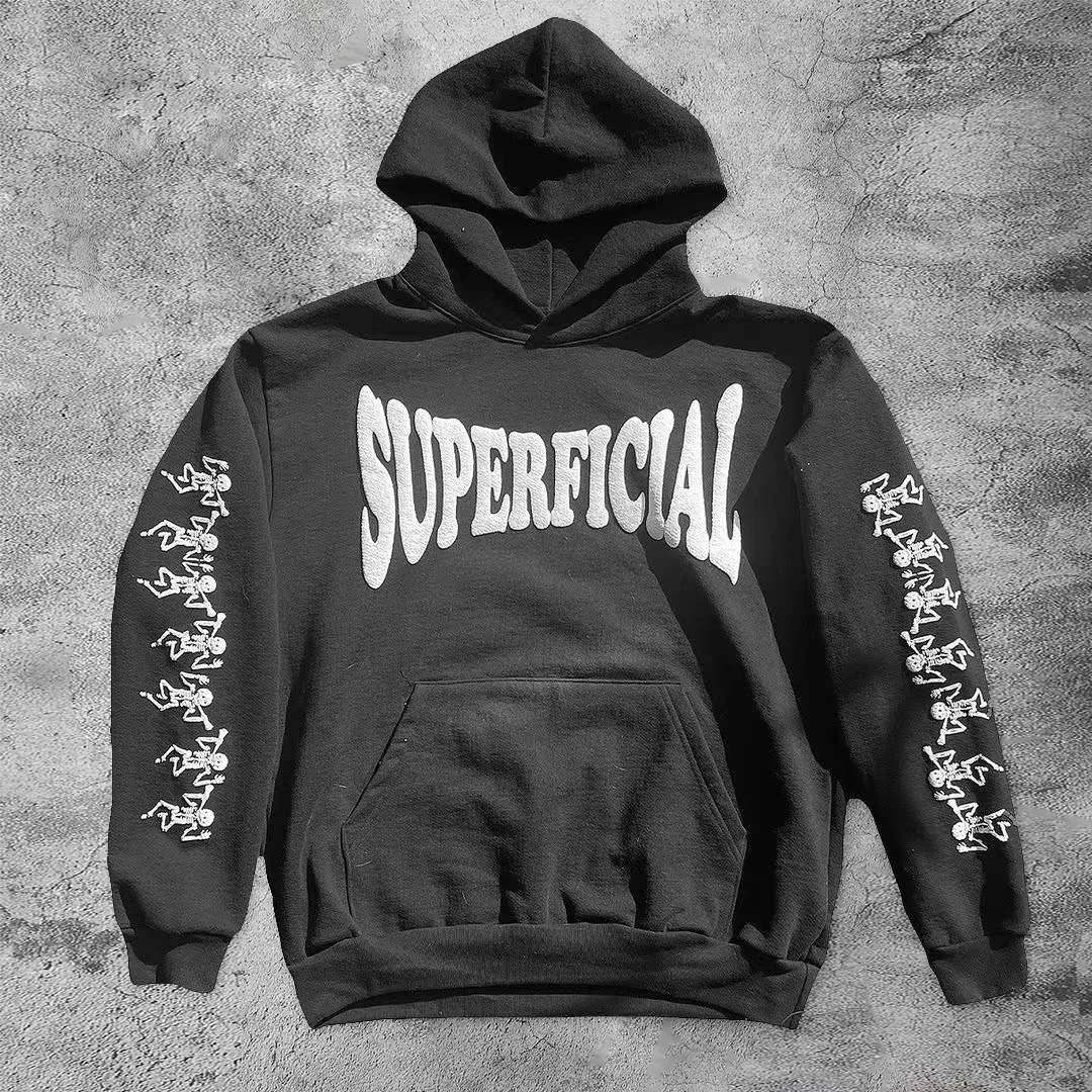Skull rave casual street sports hoodie