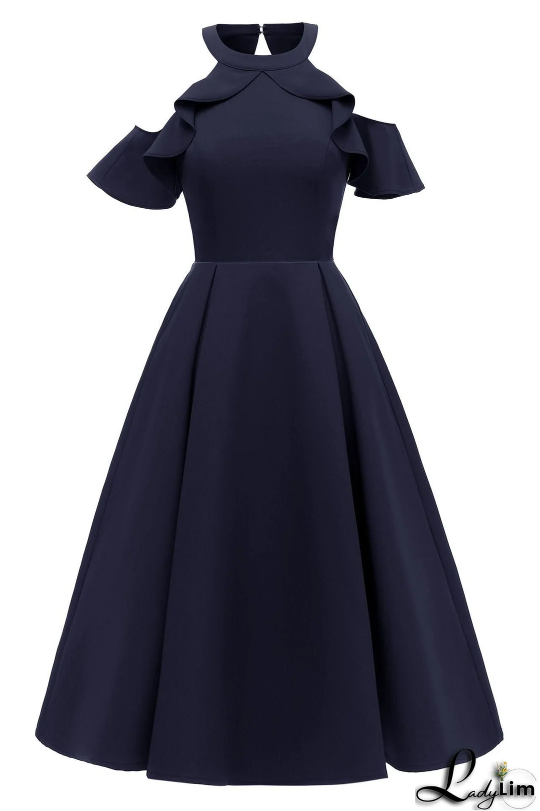 Burgundy Fit And Flare Ruffled Off-the-shoulder Homecoming Dress