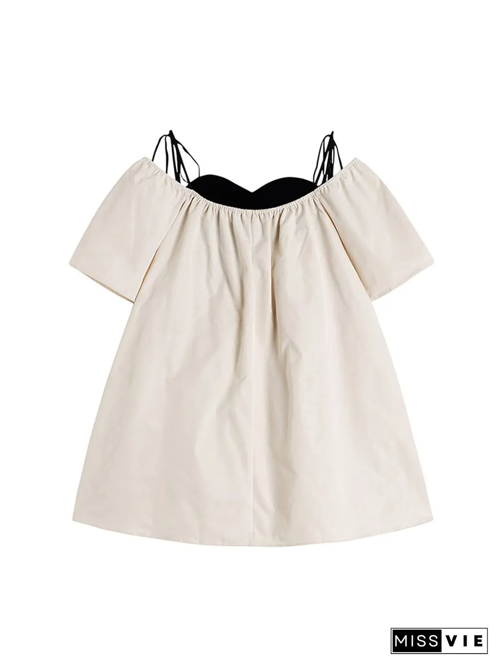 Sweet Summer Womens Lace Off Shoulder Short Sleeve Suspender Streetwear Dress