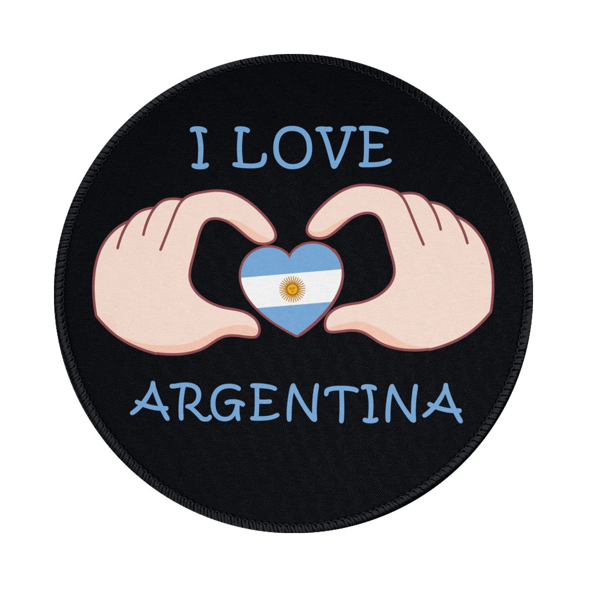 I Love Argentina Round Non-Slip Thick Rubber Modern Gaming Mousepad