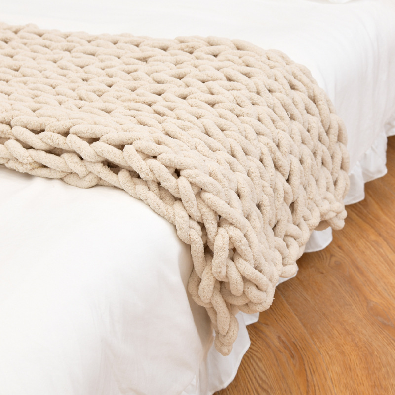 Rotimia Woven blanket Chenille stick knitted sofa blanket
