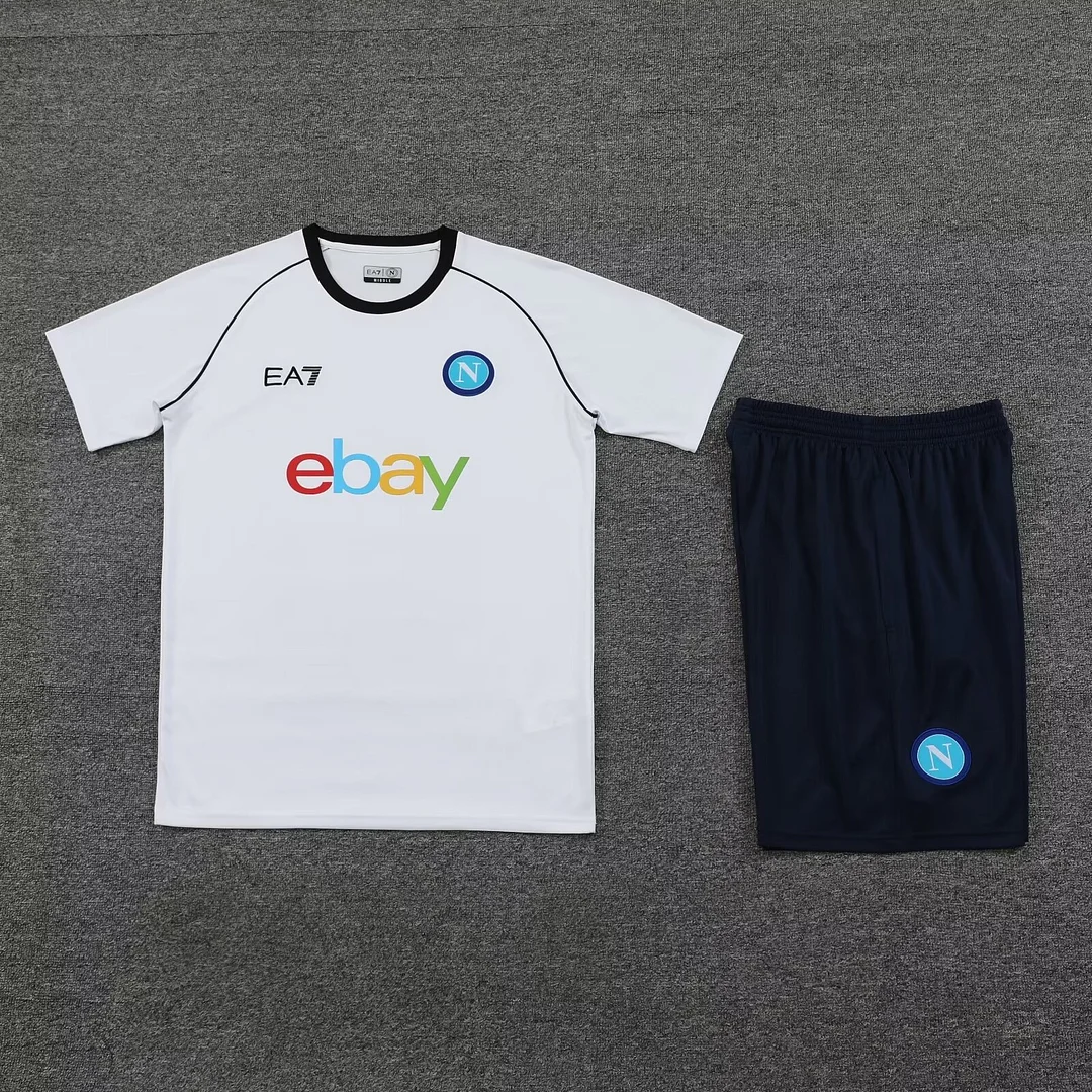 2024/2025 Napoli pre-match training White Shirt+Shorts 1:1 Thai Quality