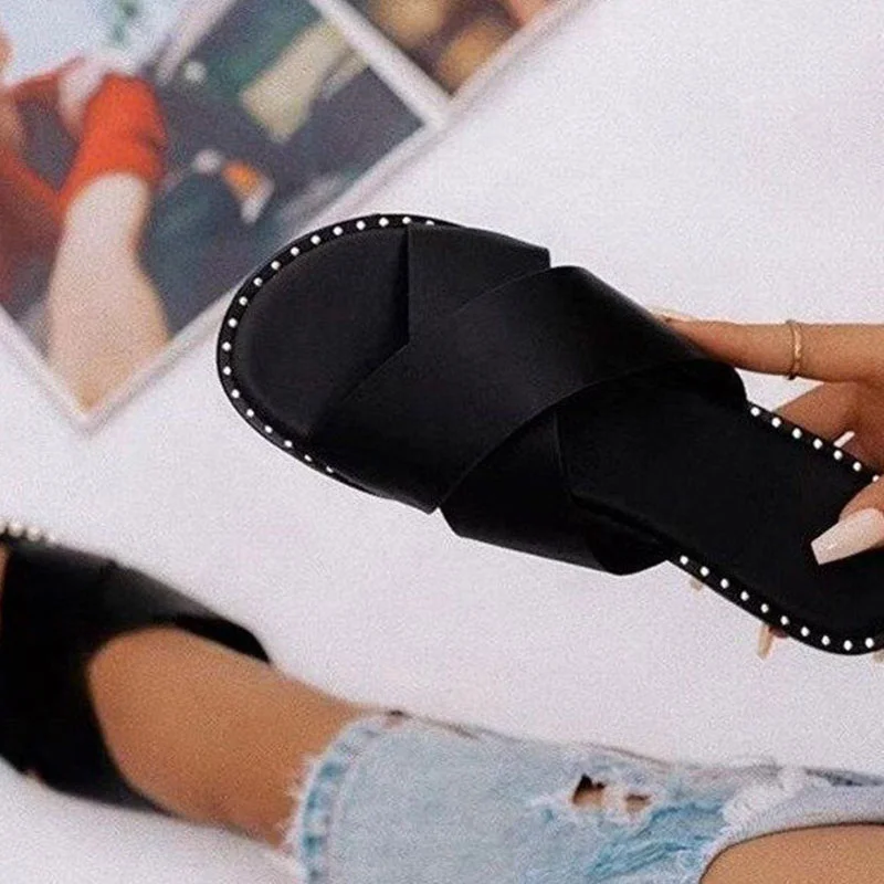 Casual Leopard Print Flat Outer Slippers