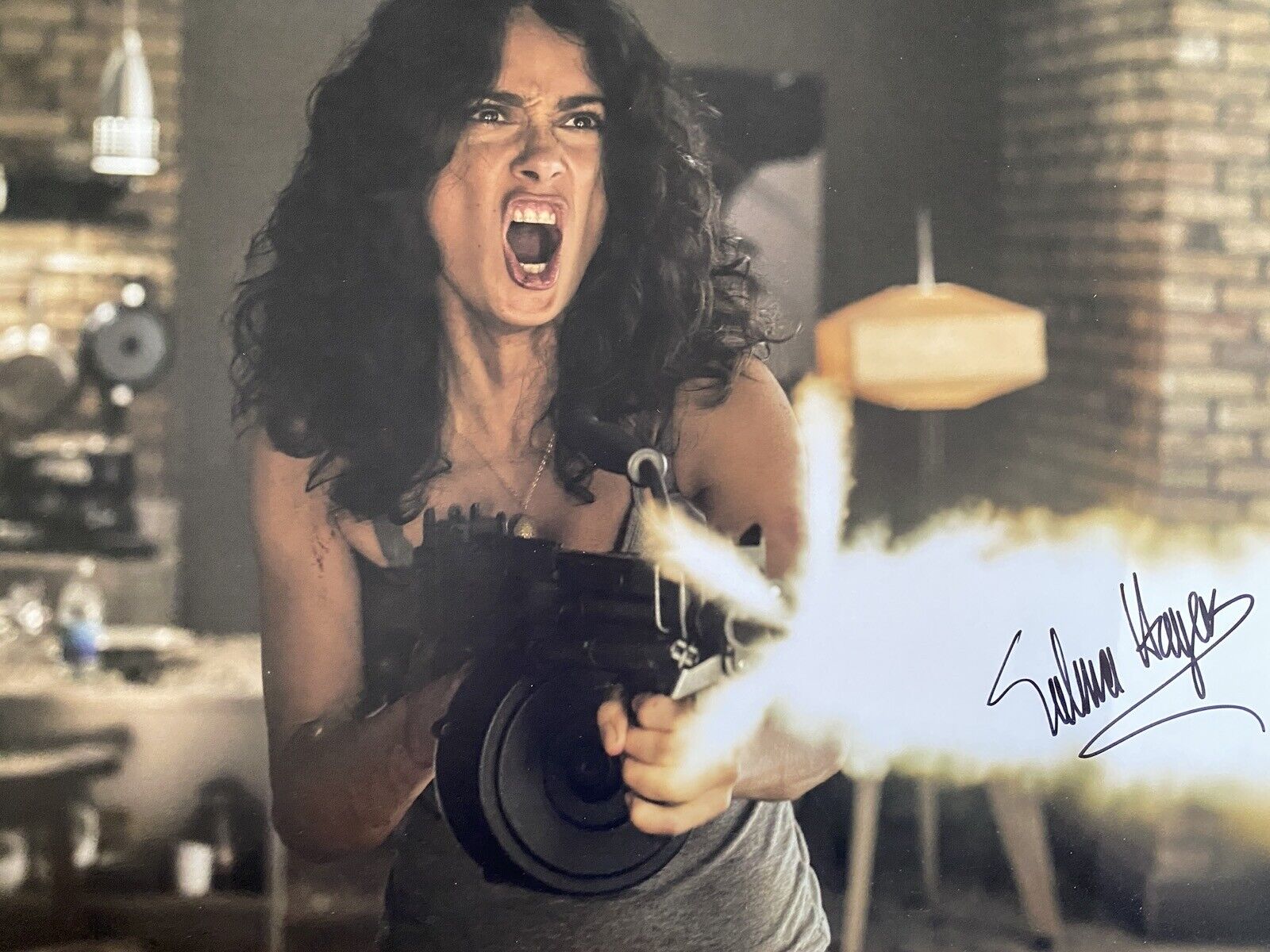 From Dusk Till Dawn and Desperado actress SELMA HAYEK signed 14x11 movie Photo Poster painting