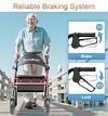 Soundfuse Rollator Walkers for Seniors with Seat, Foldable Lightweight Rolling Walker with 8" Big PU Wheels, Ergonomic Seat, Dual Height Adjustment