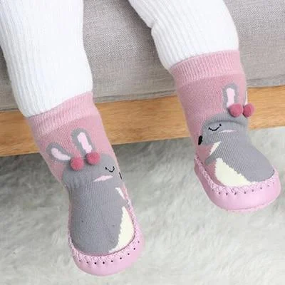 Toddler Indoor Sock Shoes Newborn Baby Socks Winter Thick Terry Cotton Baby Girl Sock with Rubber Soles Infant Animal Funny Sock