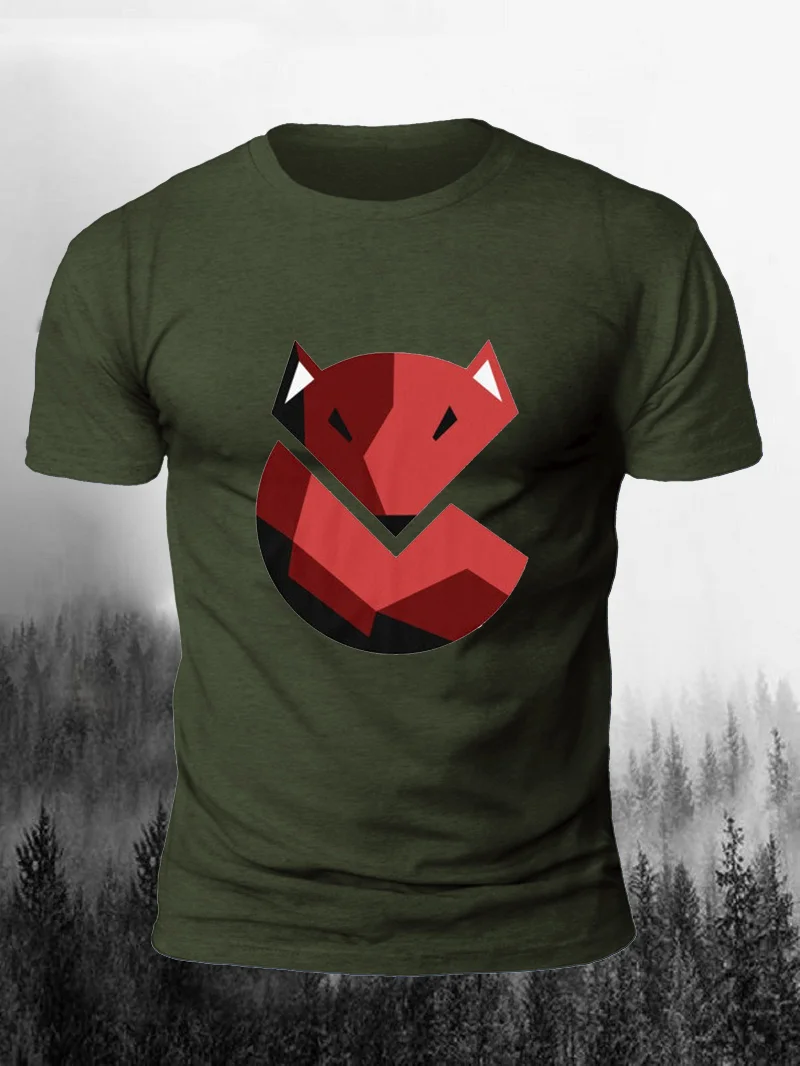 Fox Print Short Sleeve Men's T-Shirt in  mildstyles