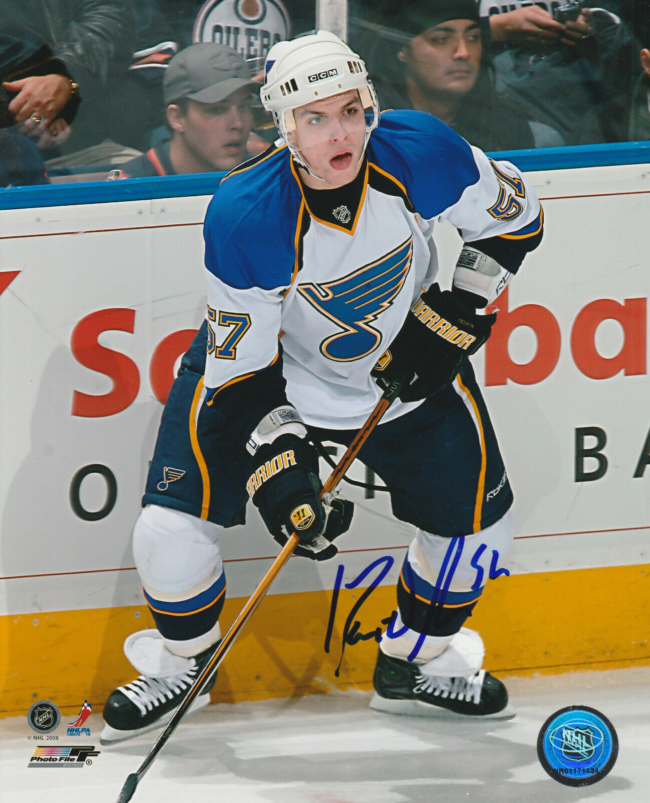 DAVID PERRON SIGNED ST.LOUIS BLUES 8x10 Photo Poster painting! Autograph