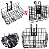 Bike Front Rear Basket Fold-Up Bicycle Cargo Rack Metal Wire Ebike Travel Basket
