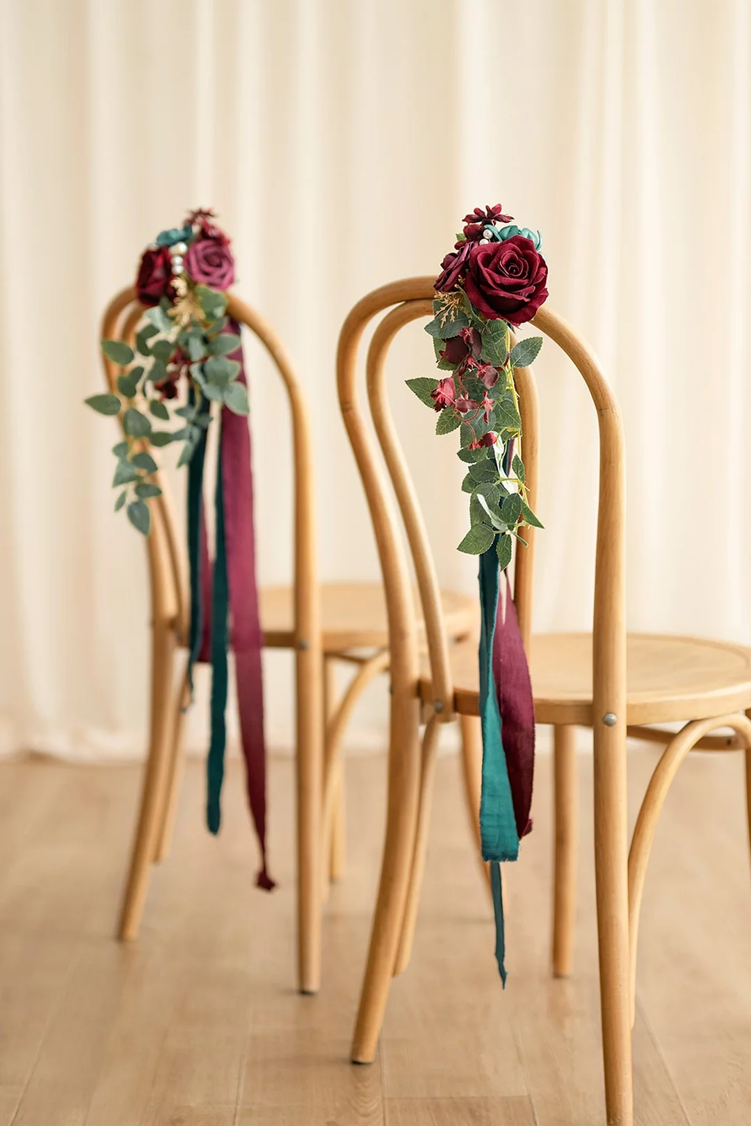 Wedding Aisle Decoration Pew Flowers in Dark Teal