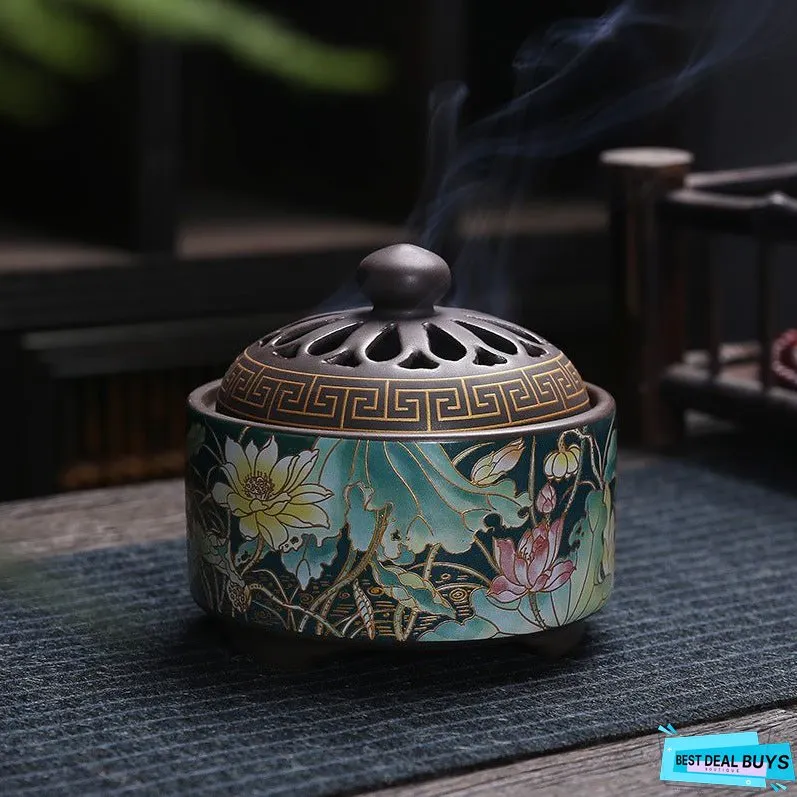 Antique Cloisonne Incense Burner Handicraft Ornament Creative Home Indoor Incense Enamel Color Burner
