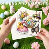 6PCS Diamond Painting Easter Bunny Greeting Card Kit for Birthdays Thanksgiving & Special Occasion