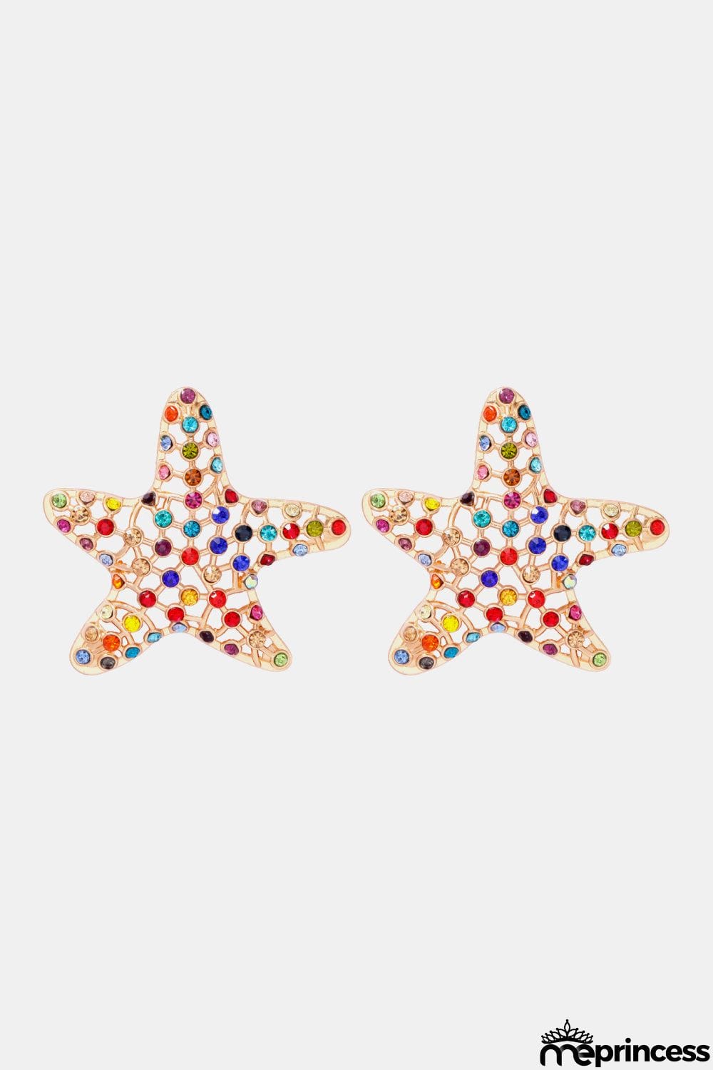 Starfish Zinc Alloy Glass Stone Dangle Earrings