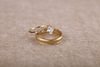 18K Yellow Gold Couple Rings | Men's Minimal Band & Women's 2.3ct Princess Cut Diamond Ring