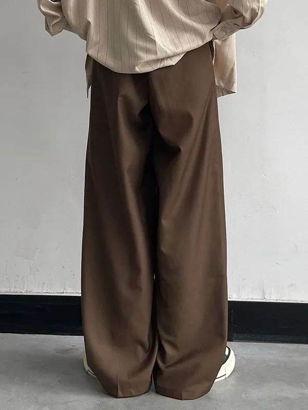 Basic Casual Straight Leg Tailored Pants