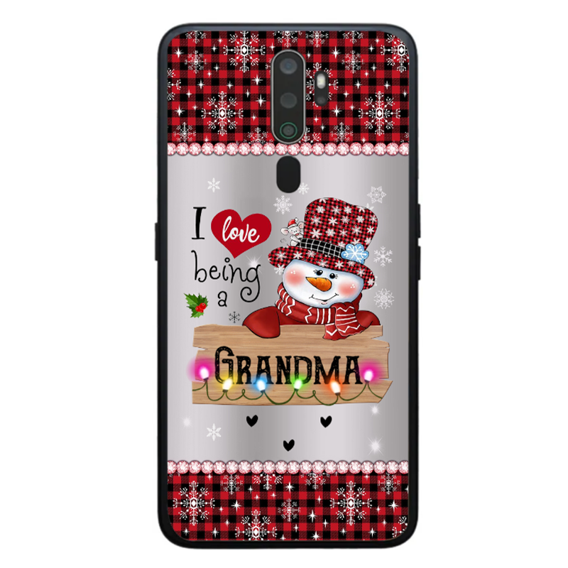 Christmas Snowman Plaid Pattern Glass Phone  case Gift 