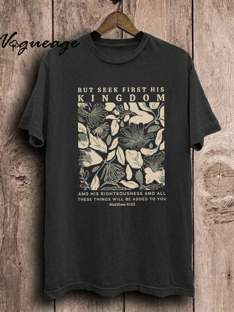 But Seek First His Kingdom Unisex Washed T-Shirt