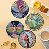 4PCS Wooden Diamond Painted Placemats for Table Decor (Phoenix Hummingbird)