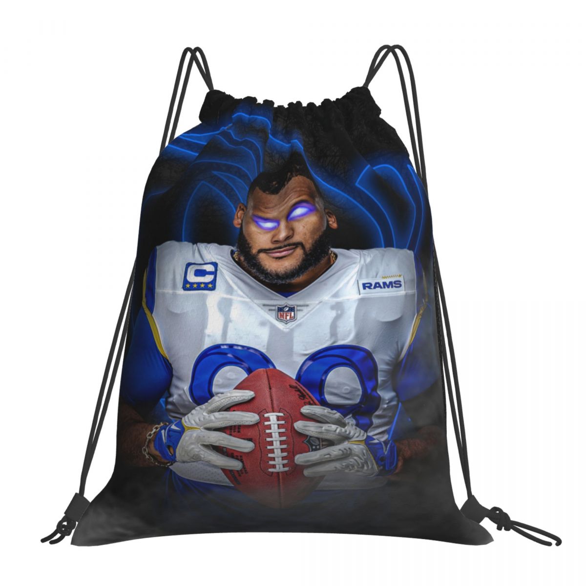 Los Angeles Rams Players Unisex Drawstring Backpack Bag Travel Sackpack