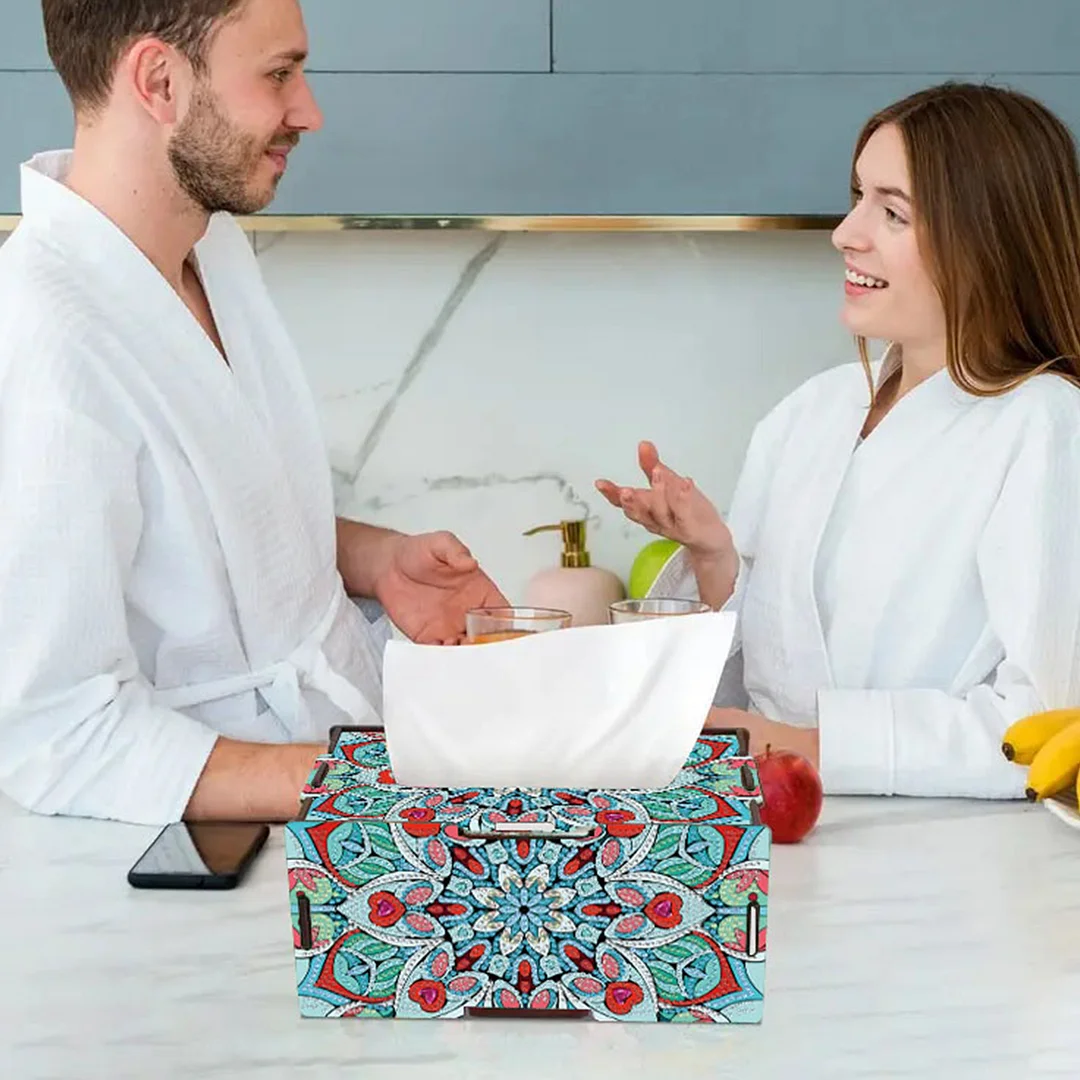 Mandala DIY Diamond Art Paper Towel Holder for Home and Office Decoration