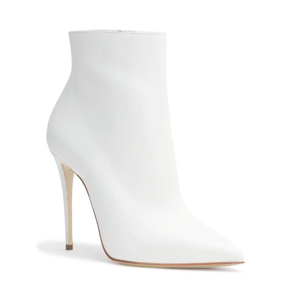 100mm Women's Closed Pointed Toe Stilettos Ankle Matte Boots-vocosishoes