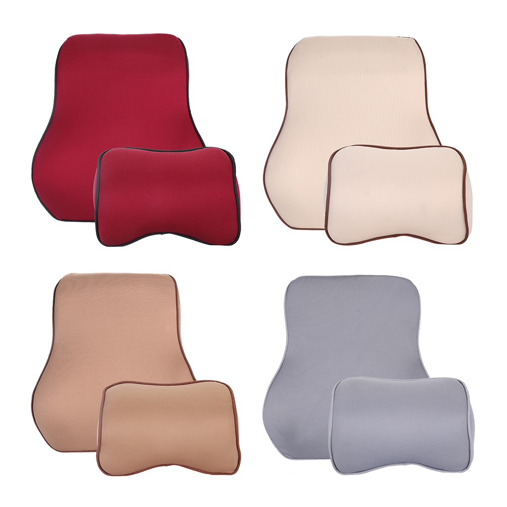 

Universal Memory Foam Car Headrest Neck Pillow + Lumbar Back Support Set, Light brown, 501 Original