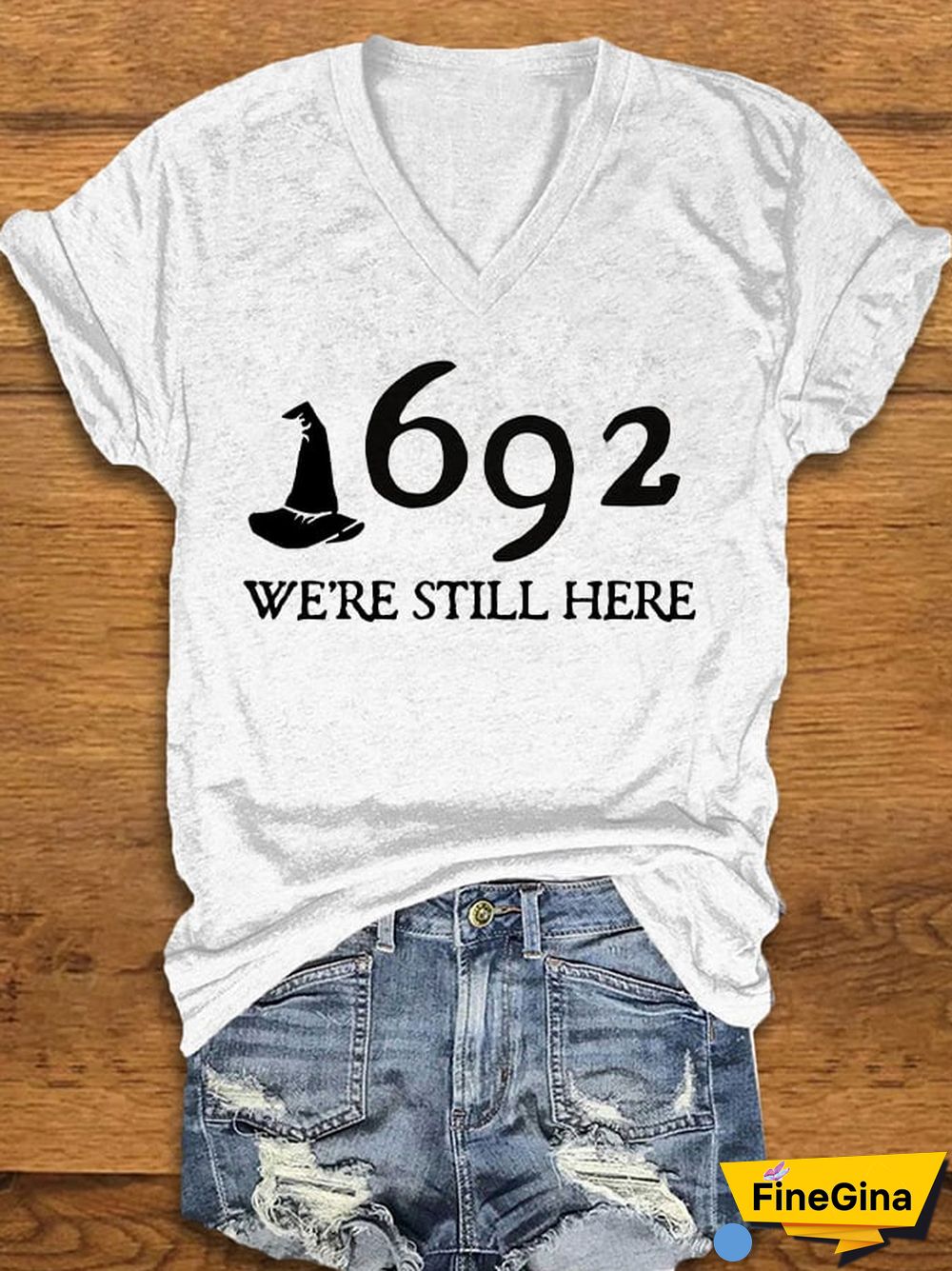 Women's 1692 Salem Witch "We're Still Here" Print T-shirt