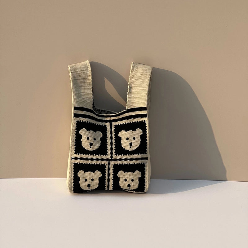 Gift Packaging Handbag Casual Knitted Handbag Woven Bag Multi-pattern Style Knitted Bag For Women