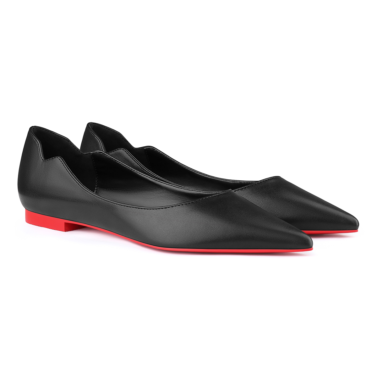 Women's Flats Pointed Toe Internal Increase Chunky Heels Red Bottom Kitten Heels Hot Chickita Daily Pumps for Women-MERUMOTE
