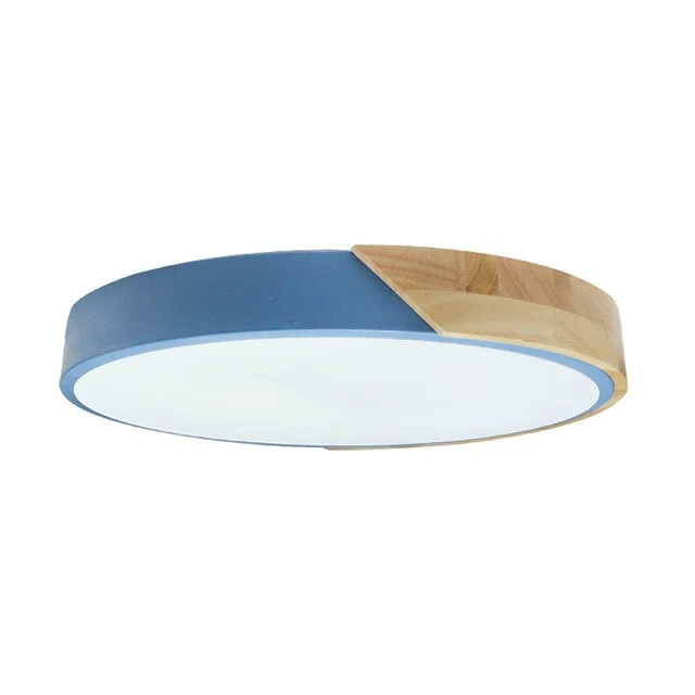 LED Discolor Ceiling Lamp Acrylic Wooden Round Multicolor 18W Ceiling Surface Mounted LED Lighting Fixtures