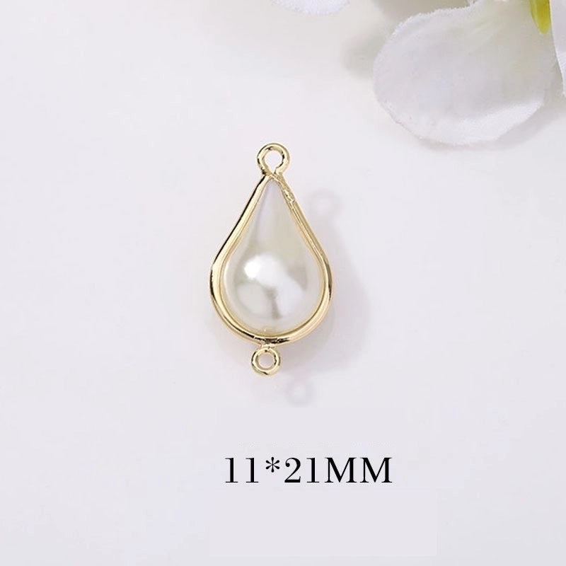 1 Piece Minimalist Water Droplets Copper Plating Inlay Pendant Jewelry Accessories