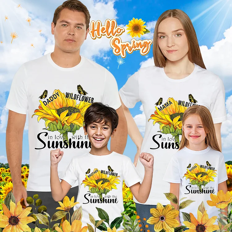 Sunflower Sunshine Wildflower Family T-shirt-BSLY0061