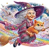 Diamond Painting-DIY Crystal Rhinestone Cute Witch Old Lady