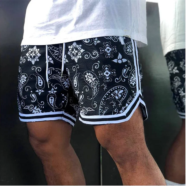 Loose Mesh Breathable Men's Fitness Basketball Leisure Shorts at Hiphopee