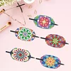 5pcs DIY Handmade Creative Mandala Pattern Wooden + PU Leather Daily Wear Hair Accessories Hair Clips Diamond Painting Artwork Kits