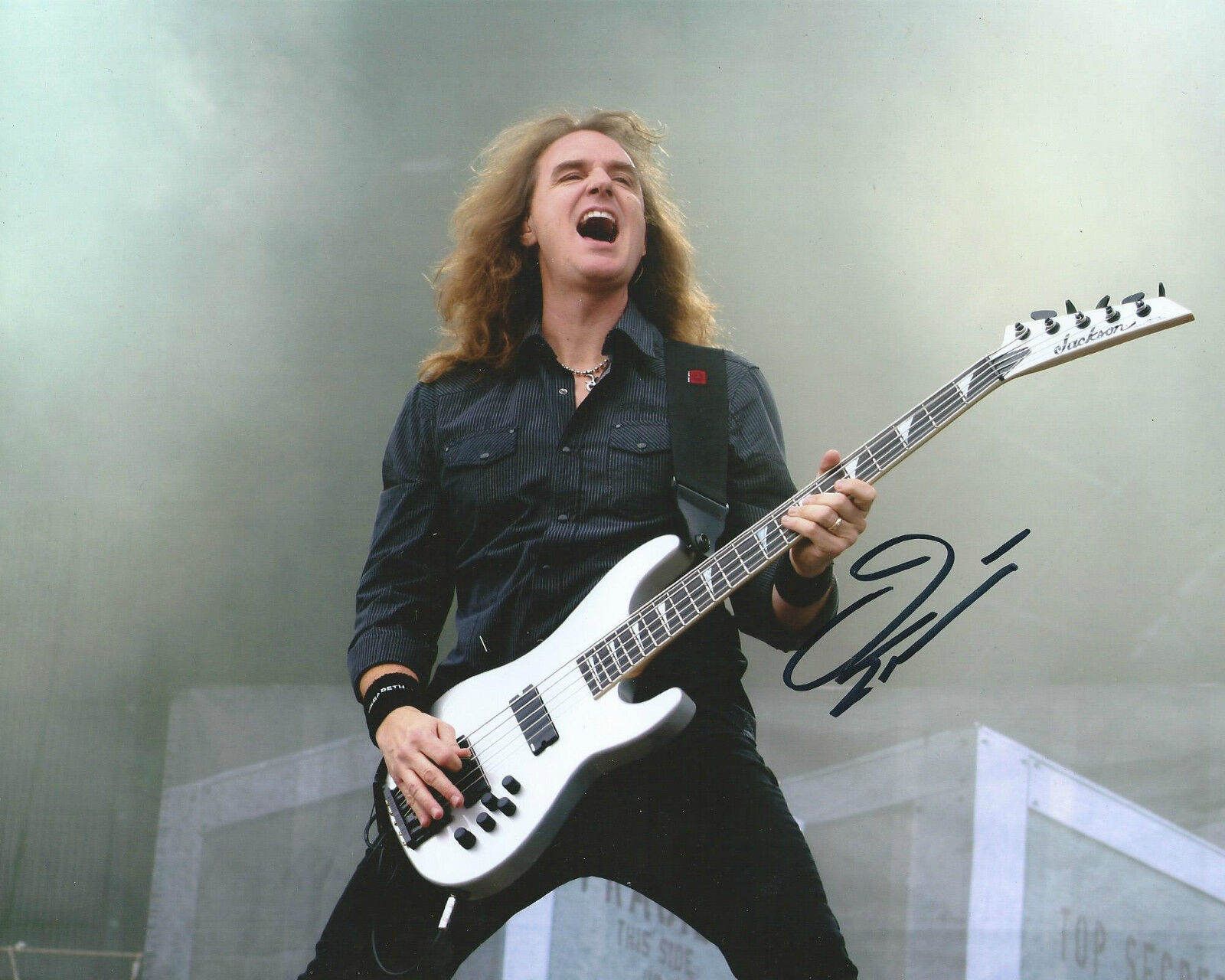 **GFA Megadeth Metal Band *DAVID ELLEFSON* Signed 8x10 Photo Poster painting D2 PROOF COA**