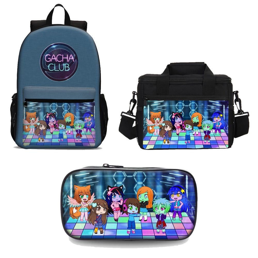 Gacha Club Backpack Set Pencil Case Lunch Bag 3 in 1 for Kids Teens