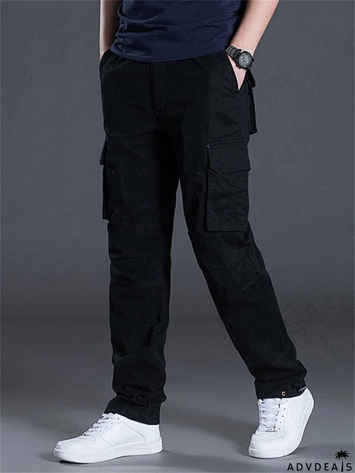 Men's Cozy 100% Cotton Multi Pockets Cargo Pants