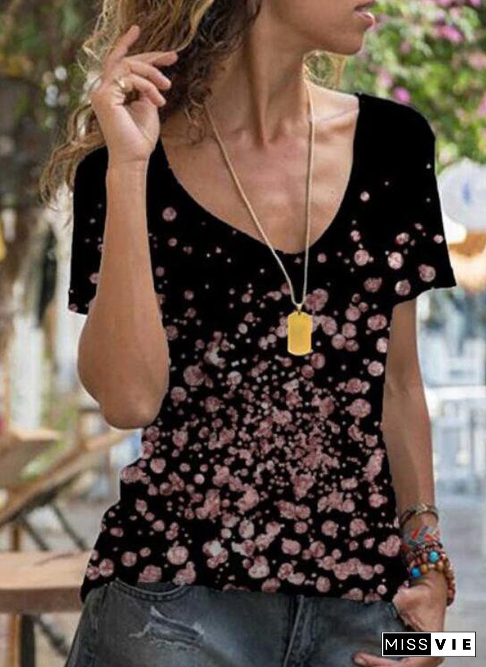Casual Cotton-Blend Short Sleeve T-shirt