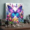 Framed Diamond Painting - Special Shaped - Butterflies and Flowers (25x25cm)