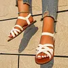 Gioiacombo&trade; Nuovi sandali piatti in pelle stile romano da donna