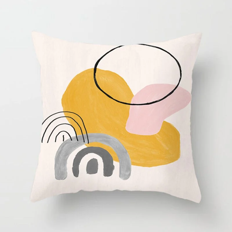 INS Nordic Morandi Cushion Cover Geometric Beauty Flower Art Pillow Cover Bed Car Office Decorative Pillowcase Modern Home Decor