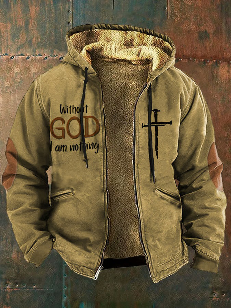 Comstylish Men's Vintage Faith In God Printed Jacket