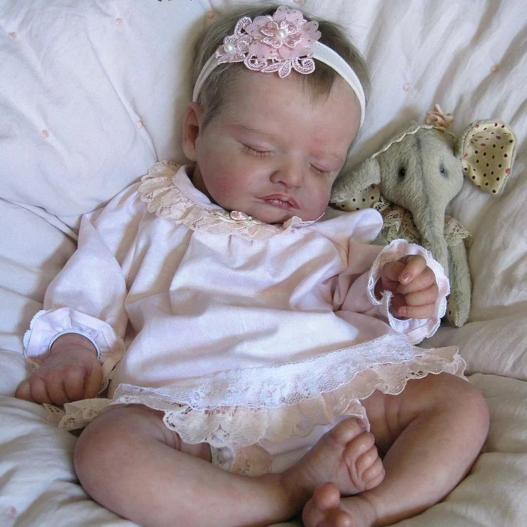 [Heartbeat & Sound] 20" Truly Look Real Chubby Pouting Silicone Reborn Sleeping Girl Doll