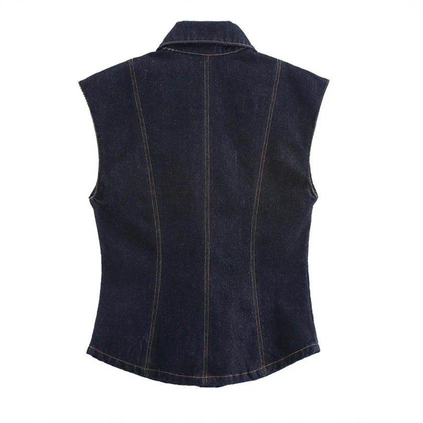 Nigikala Nigikala Women's INS Explosion Casual Sleeveless Cowboy Backs Trousers Set