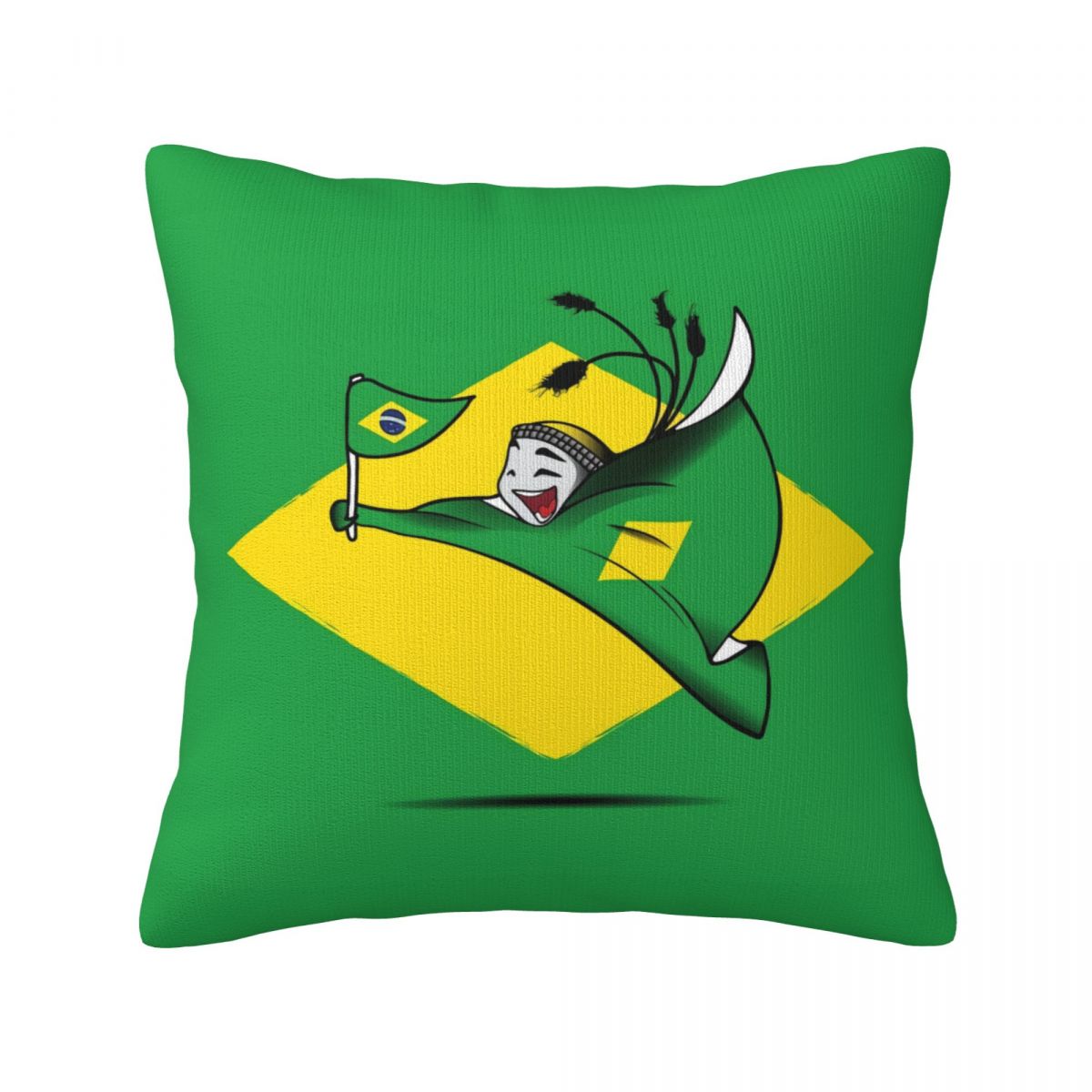 Brazil World Cup 2022 Mascot Short Plush Cushion for Home Decor