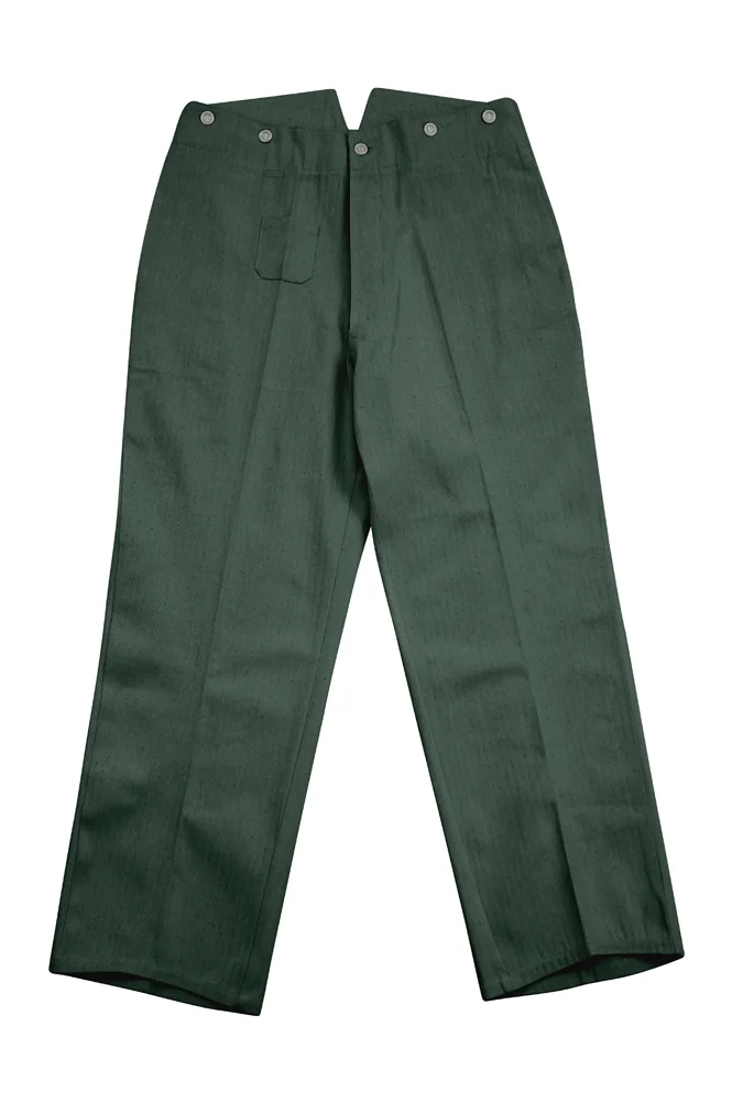  Wehrmacht/Elite M1940 Summer Hbt Reed Green Drill Service Trousers German-Uniform