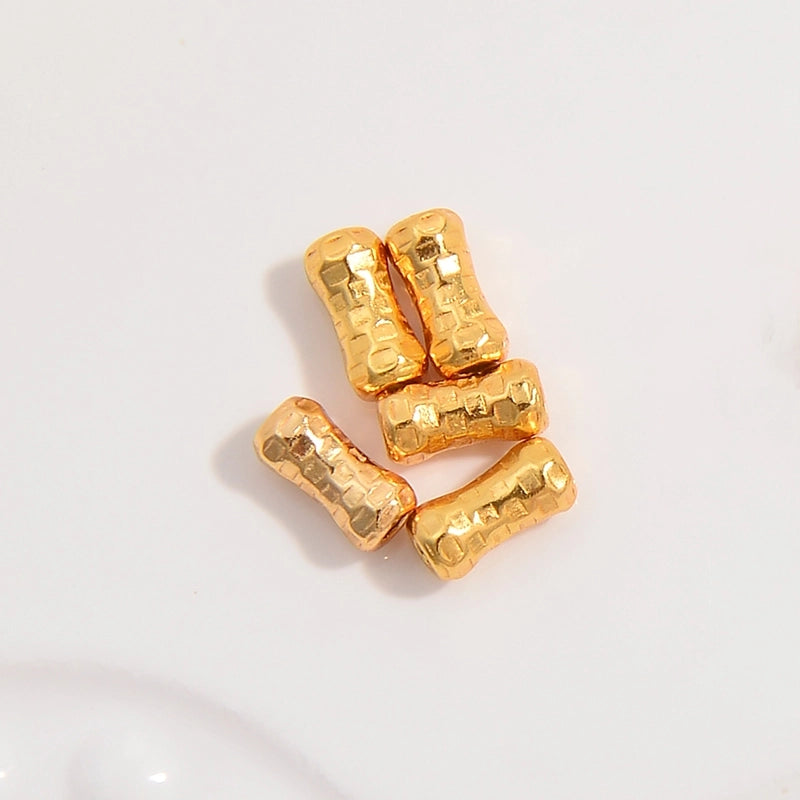 5 PCS/Package 2.5*6mm 2*6mm 925 Sterling Silver 22K Gold Plated Rhodium Plated Bamboo Beads Jewelry Accessories