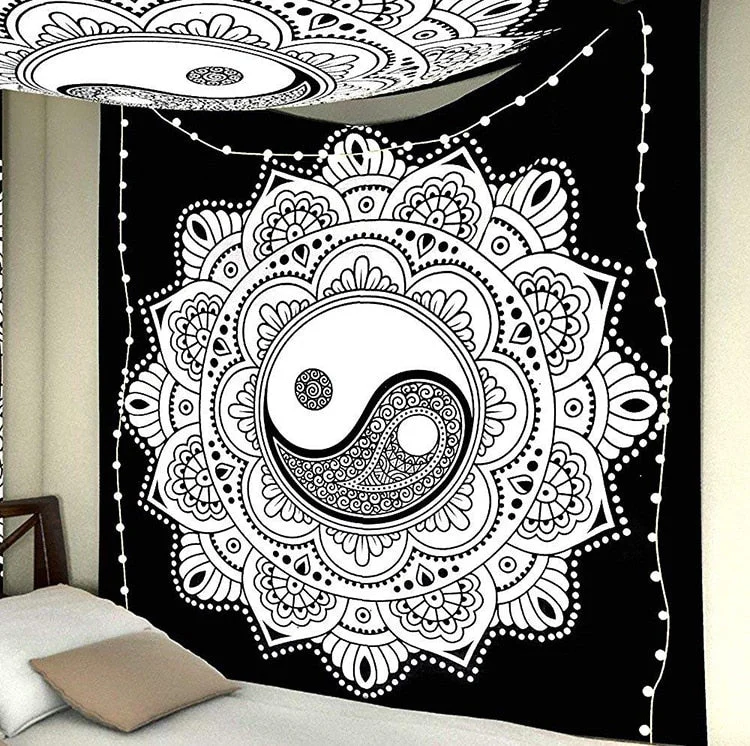 Polyester Mandala Print Tapestry Wall Hanging Carpet Throw Yoga Beach Mat Blanket Large 150*200cm Sleeping pad wall art Tapestry